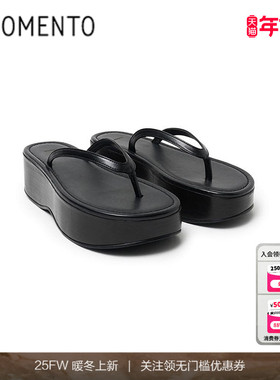 [AMOMENTO]  25SS Platform Flip Flops 夏季时尚人字拖鞋厚底鞋