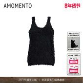 AMOMENTO 毛绒针织无袖 24FW KNIT 秋冬新款 SHAGGY DRESS 连衣裙