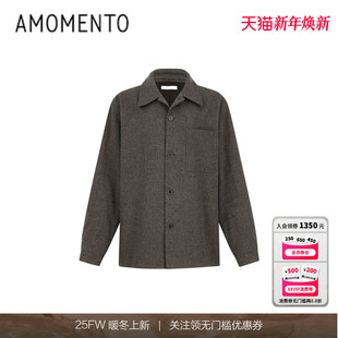 AMOMENTO 秋冬羊毛衫 25FW SHIRTS25年新款 上衣纯色百搭保暖 WOOL