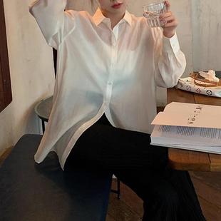 甜美长袖 2025新款 女夏宽松薄款 新款 衬衣空调 粉色纯欲天丝防晒衬衫