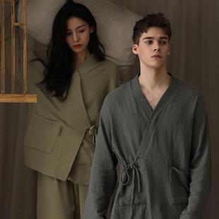 家居服套裝 2025新款 男女情侶睡衣中式 漢服短袍棉紗大碼 全棉a高品