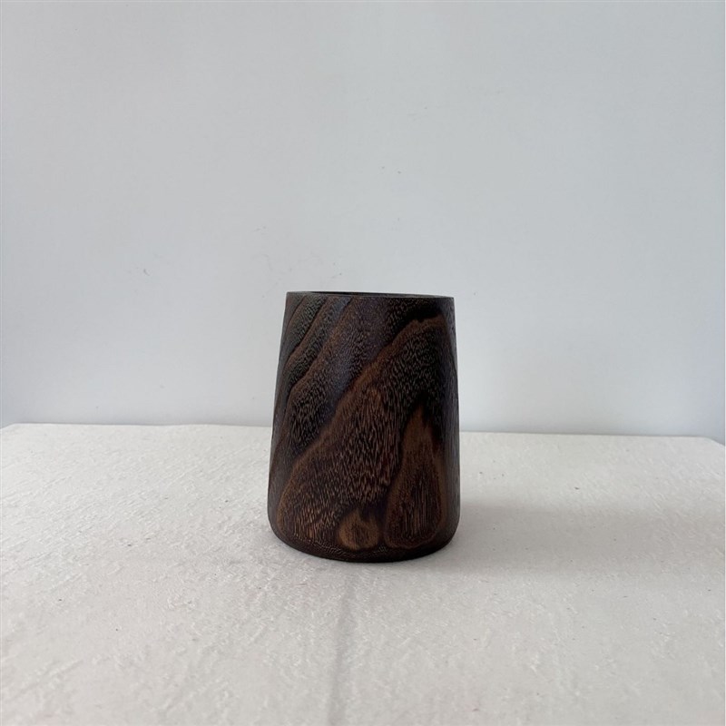 木质圆形创意插花摆件现代简约笔筒收纳木盒