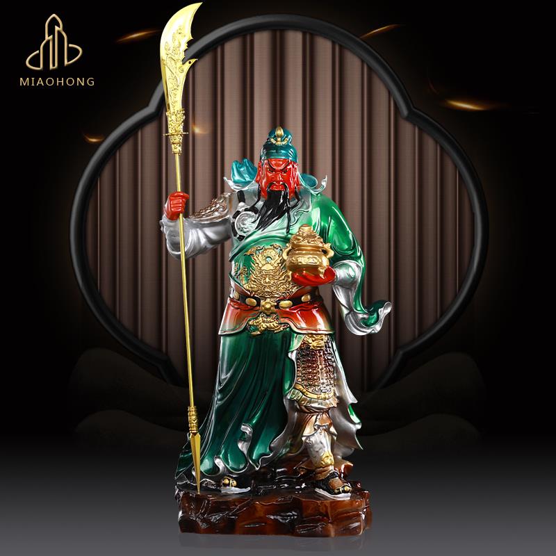 新款关公神像佛堂店铺前台供奉招财摆件武财神关羽关二爷树脂佛像