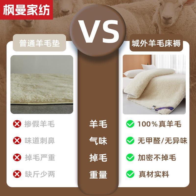 100%澳洲羊毛床垫软垫冬季床褥子加厚单人冬天保暖羊羔绒垫子
