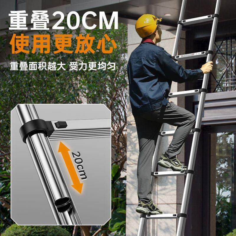伸缩梯不锈钢直梯铝合金楼梯家用加厚折叠收缩多功能步梯人字梯子