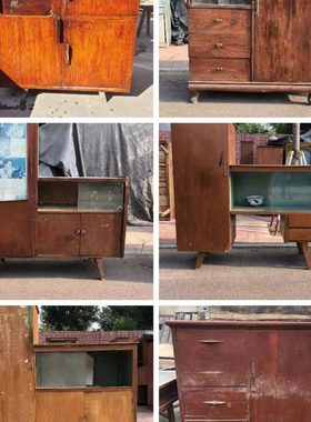 子老木桌怀旧老物件柜子橱柜八十年代家具道具复古民俗老装饰摆件