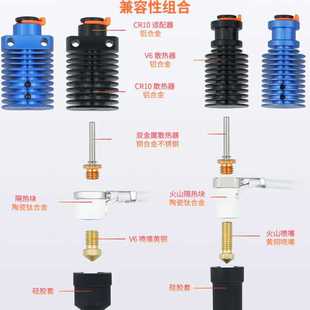 24V60W陶瓷环形加热芯 3D打印机配件V6热端陶瓷加热块套件 耐温