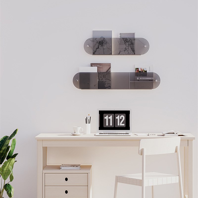 免打孔亚克力儿童绘本架上墙壁挂书报架墙面装饰报刊架杂志展示架