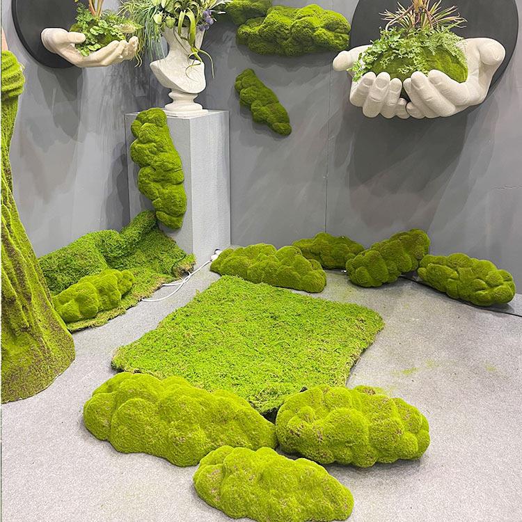 彷真青苔藓草皮彷真草坪植物景观绿色植物场景橱窗展示盆景假苔藓