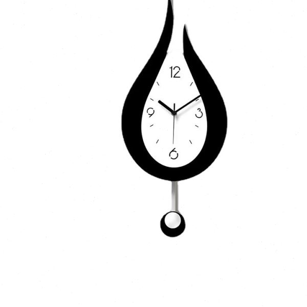 水滴亚克力挂钟摇摆简约时钟家用客厅装饰钟静音卧室欧式墙壁挂表
