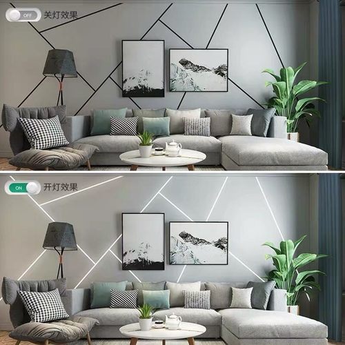 12vled灯带线条灯明装线型嵌入式线条灯黑色铝槽客厅衣柜线形灯条