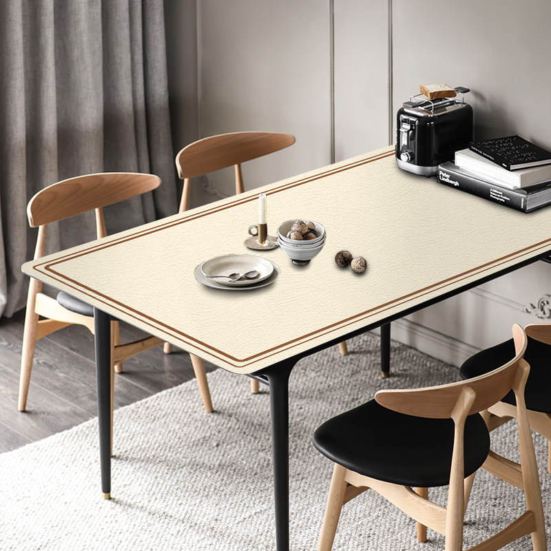 简约皮革餐桌垫现代防水防油防烫免洗pvc桌布茶几布长方形台布