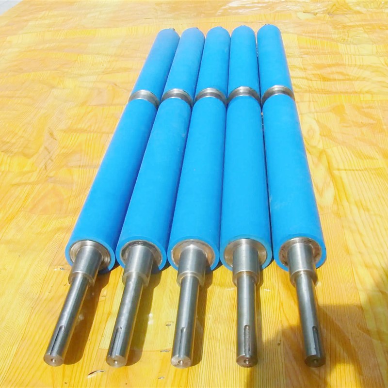 定制聚氨酯滚轴硅胶滚筒无动力V型压辊托辊工业胶辊橡胶轮包胶轮