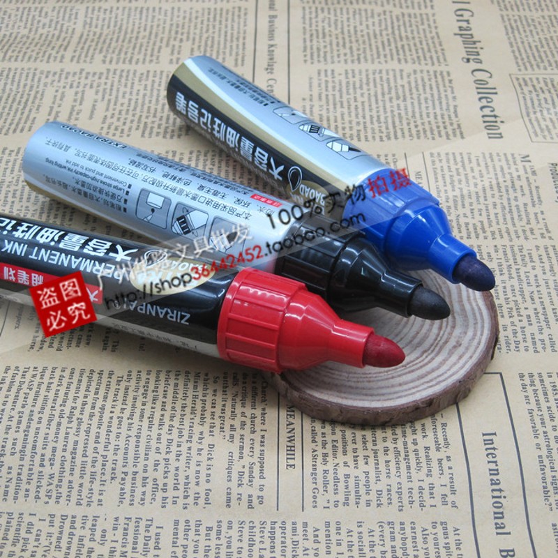 记号笔 超大容量型油性大头笔 可加墨水物流笔  黑 蓝 红 三色