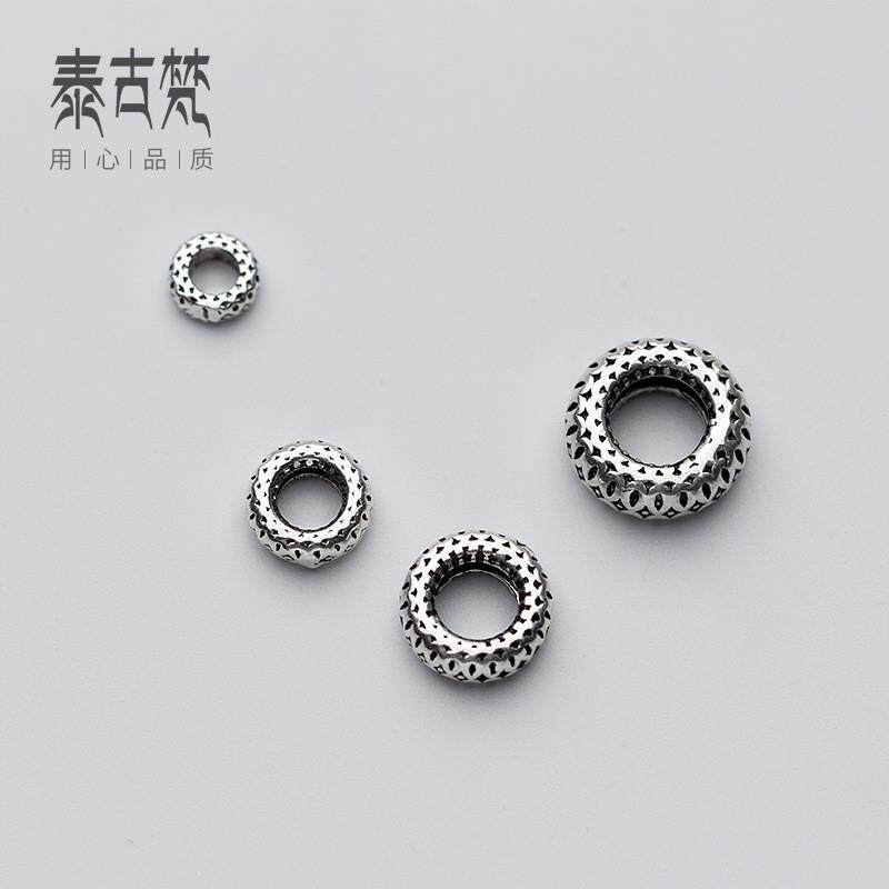 银配件S925银泰银车轮珠垫片隔珠DIY手工饰品配件T0191