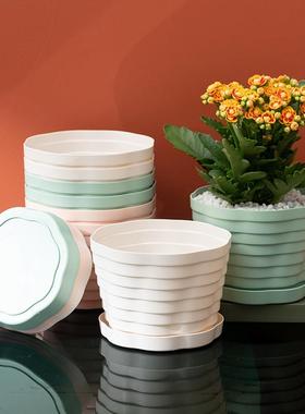 创意简约家用阳台专用多肉盆透气耐用室内庭院大口径大号塑料花盆