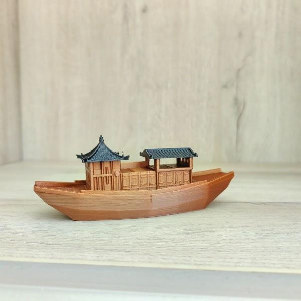 古代客船可下水漂浮迷你小船乌篷船古法养鱼水陆缸造景微景观装饰