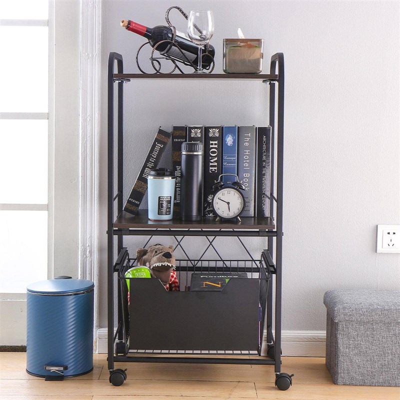 厨房落地置物架可移动多层带轮小C推车多功能微波炉家用收纳储物