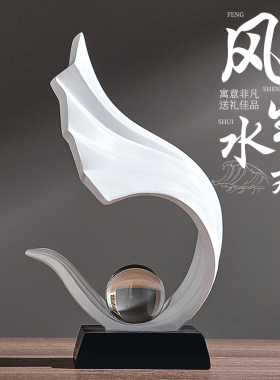 轻奢高档酒柜摆j件电视柜玄关家居装饰品办公室风生水起现代高级