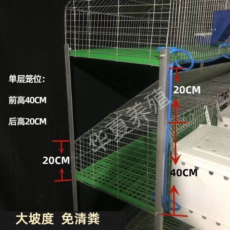 新型兔子笼子养殖场专用热镀锌免清粪特大号加粗加密家用子母兔笼