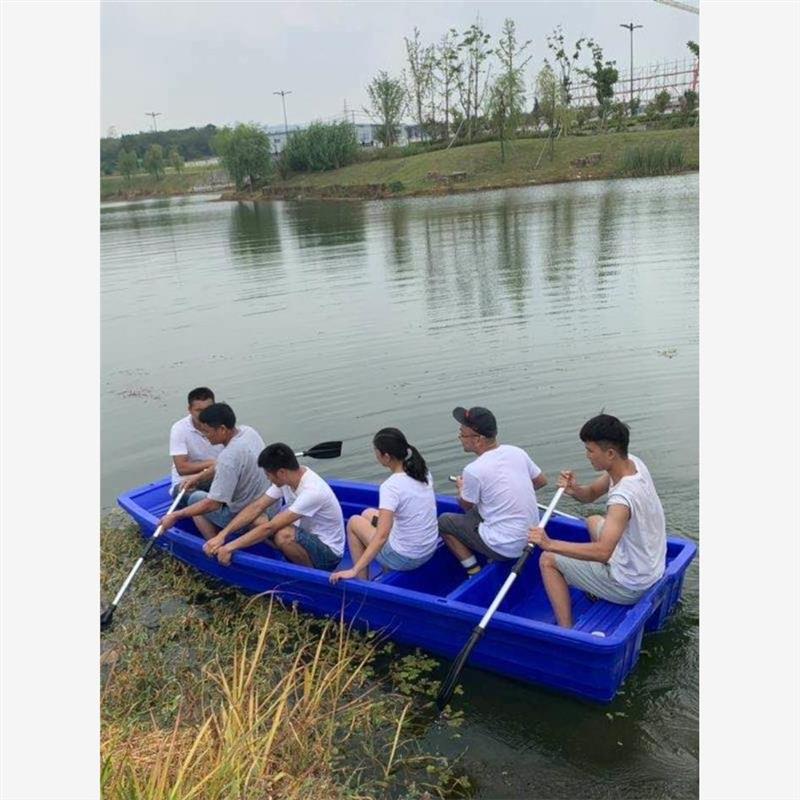牛筋塑料船双层加厚渔船捕鱼双人船pe养殖钓鱼船观光船河道清理船
