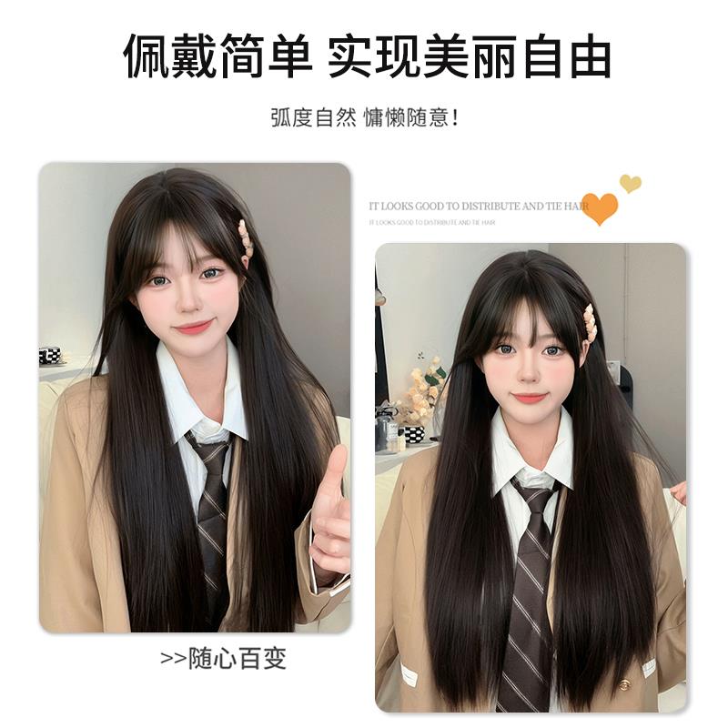 假发女黑长直日常自然lolita齐刘海仿真薄款jk少萝洛丽塔全头套