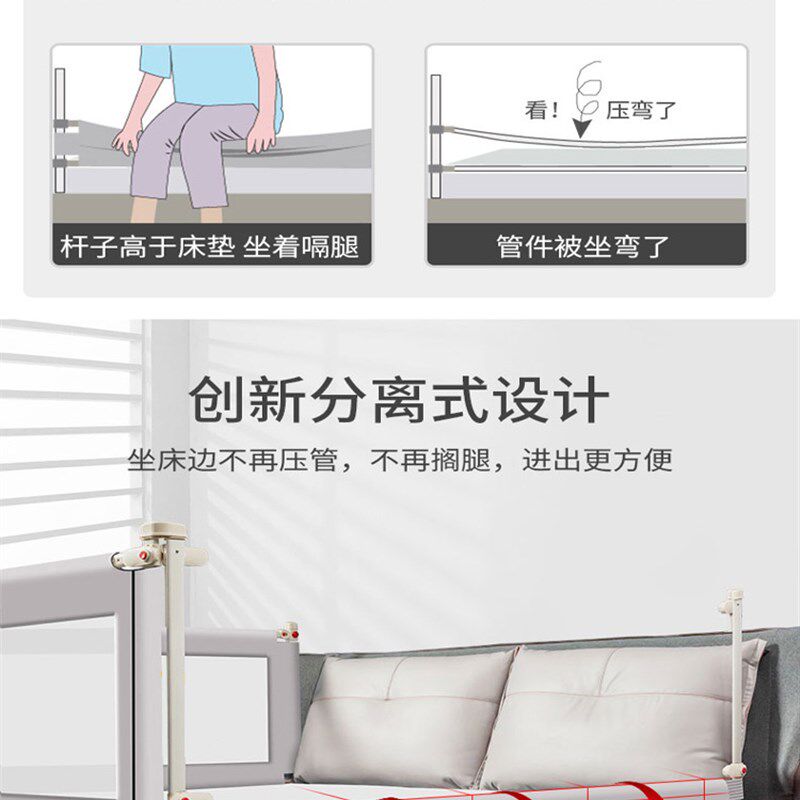 床护栏加厚加高可分离围挡婴儿防摔围栏通用新生儿儿童防护两面