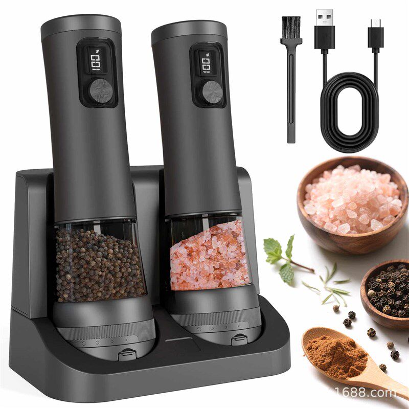 电动胡椒研磨器黑胡椒粉花椒海盐家用充电调料研磨瓶粉机调味瓶罐