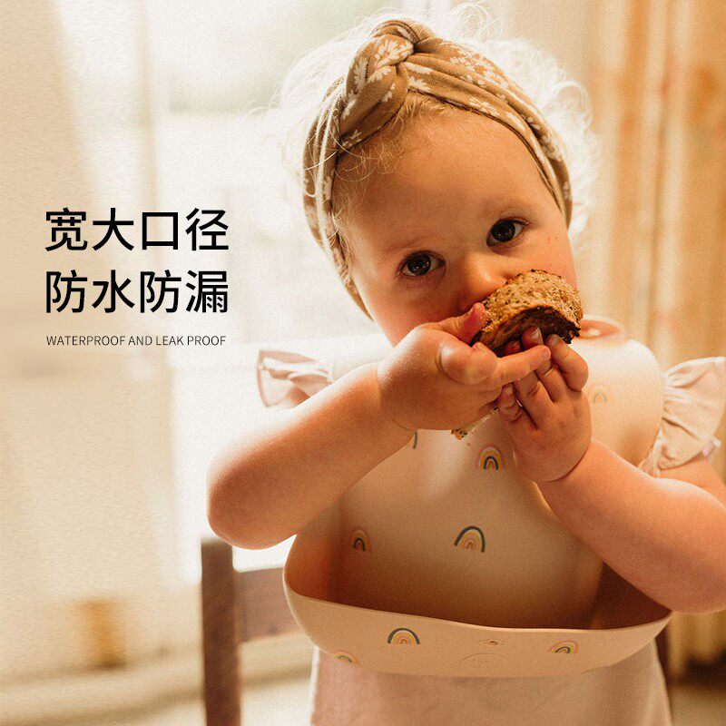 澳洲lovemae硅胶围兜 咕哩派婴儿童宝宝防水吃饭围兜小孩辅食饭兜