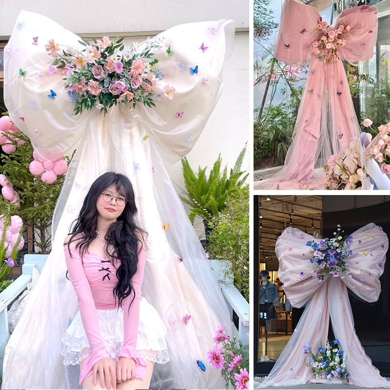 巨型蝴蝶结装饰结婚房布置美陈派对打卡拍摄生日布景道具橱窗598