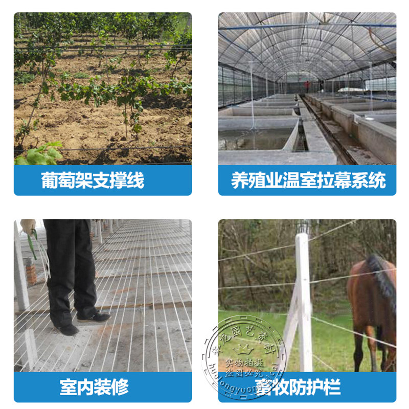高强度塑钢线塑钢绳葡萄架百香果养殖大棚线拉线配件压膜线托膜线