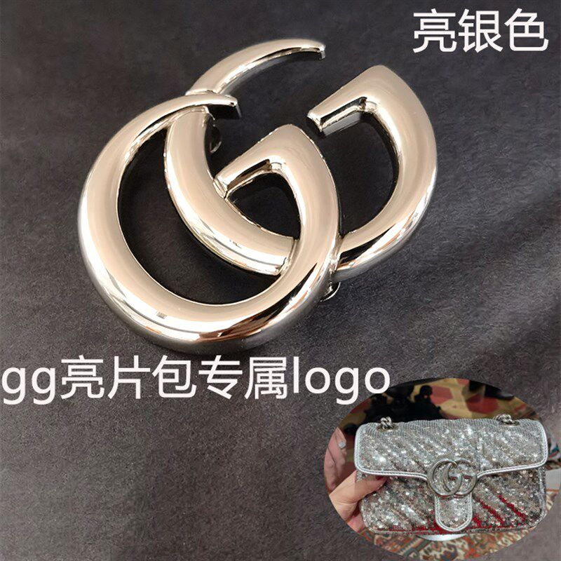 亮片包五金logo金属标志亮银色logo标志五金配件牌更换