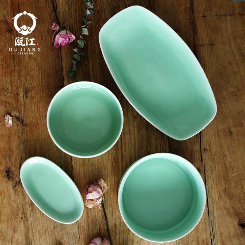 瓯江龙泉青瓷鱼盘12寸陶瓷长盘中式点心盘家用直口盘沙拉碗汤碗,餐饮具,盘,淘宝优惠券,粉丝福利购,淘宝优惠卷