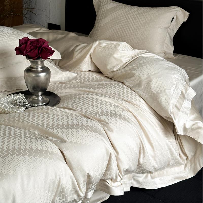 轻奢风100S天丝棉提花四件套春夏季冰丝被套全棉床单床笠床上用品