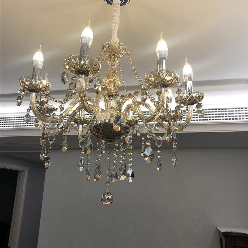 欧式吊灯客厅水晶灯家用温馨大气卧室餐厅蜡烛水晶吊灯LED灯具