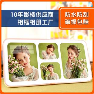 三联照片相片创意摆台相框定制儿童四九宫格高级感照相馆冲洗铝合