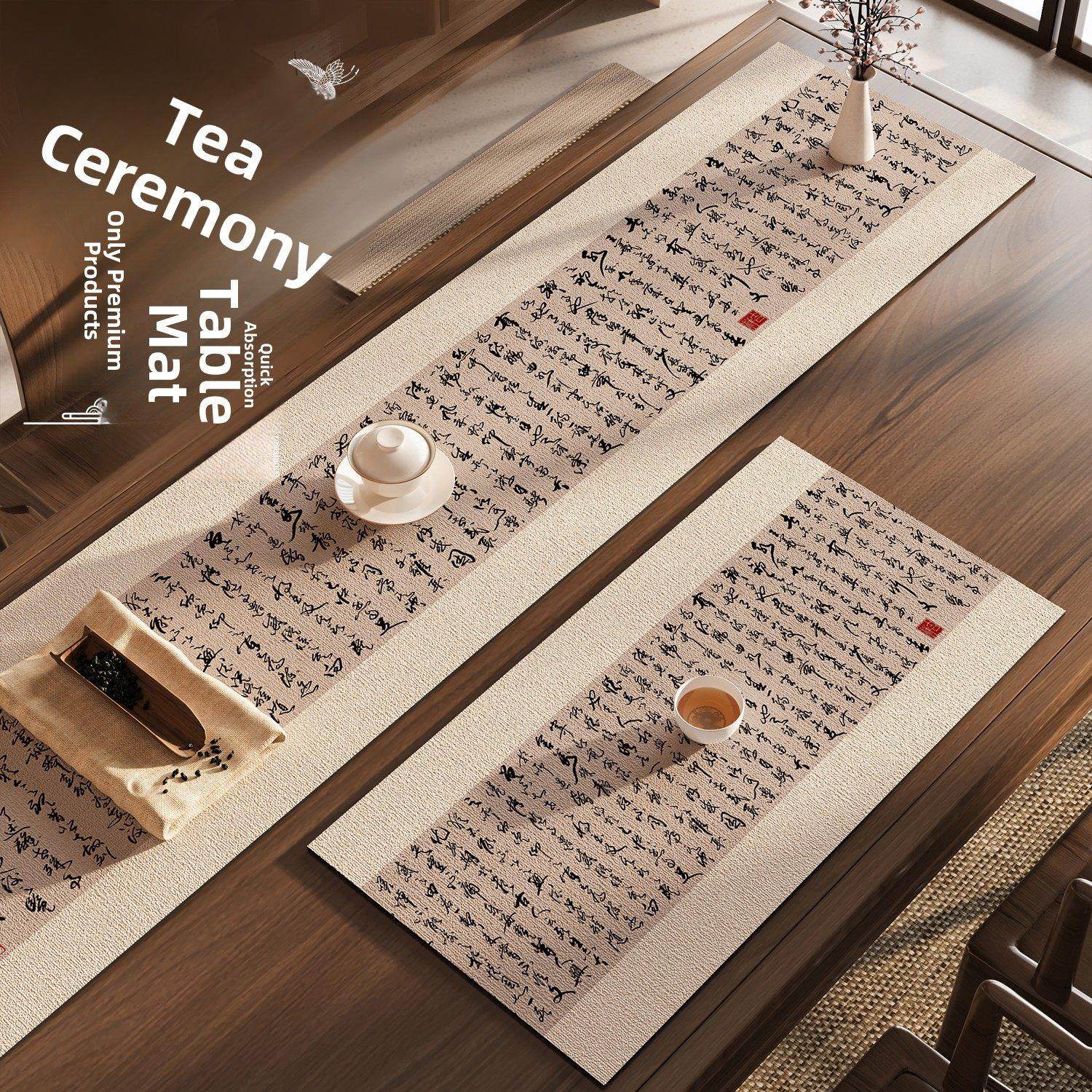 新中式茶旗禅意茶席茶桌垫布吸水茶台垫隔热垫茶席茶杯垫可定制,居家布艺,桌布,淘宝优惠券,粉丝福利购,淘宝优惠卷