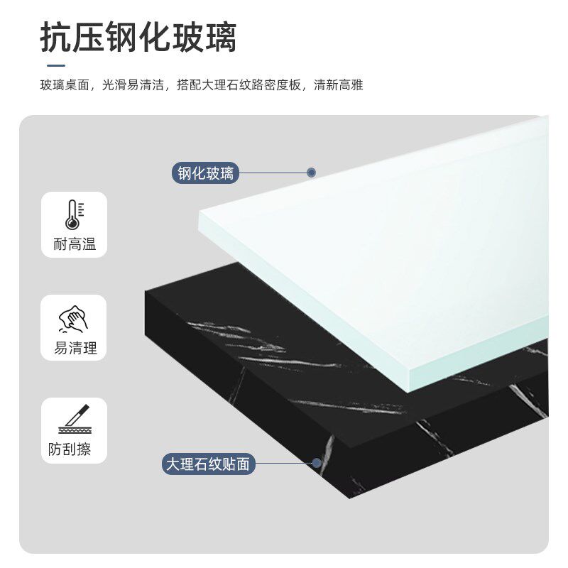 办公室茶几客厅家用方几钢化玻璃茶几小户型简约现代轻奢办公茶桌