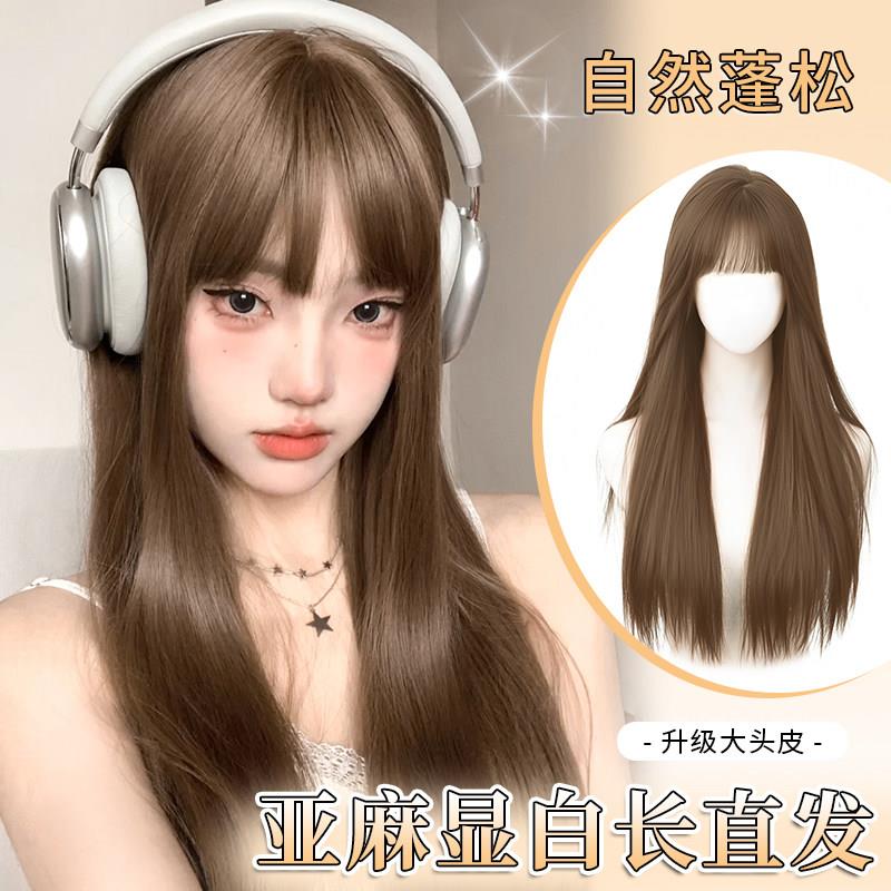假发女长发长直发网红日常圆脸lolita洛丽塔日系显白自然全头套式