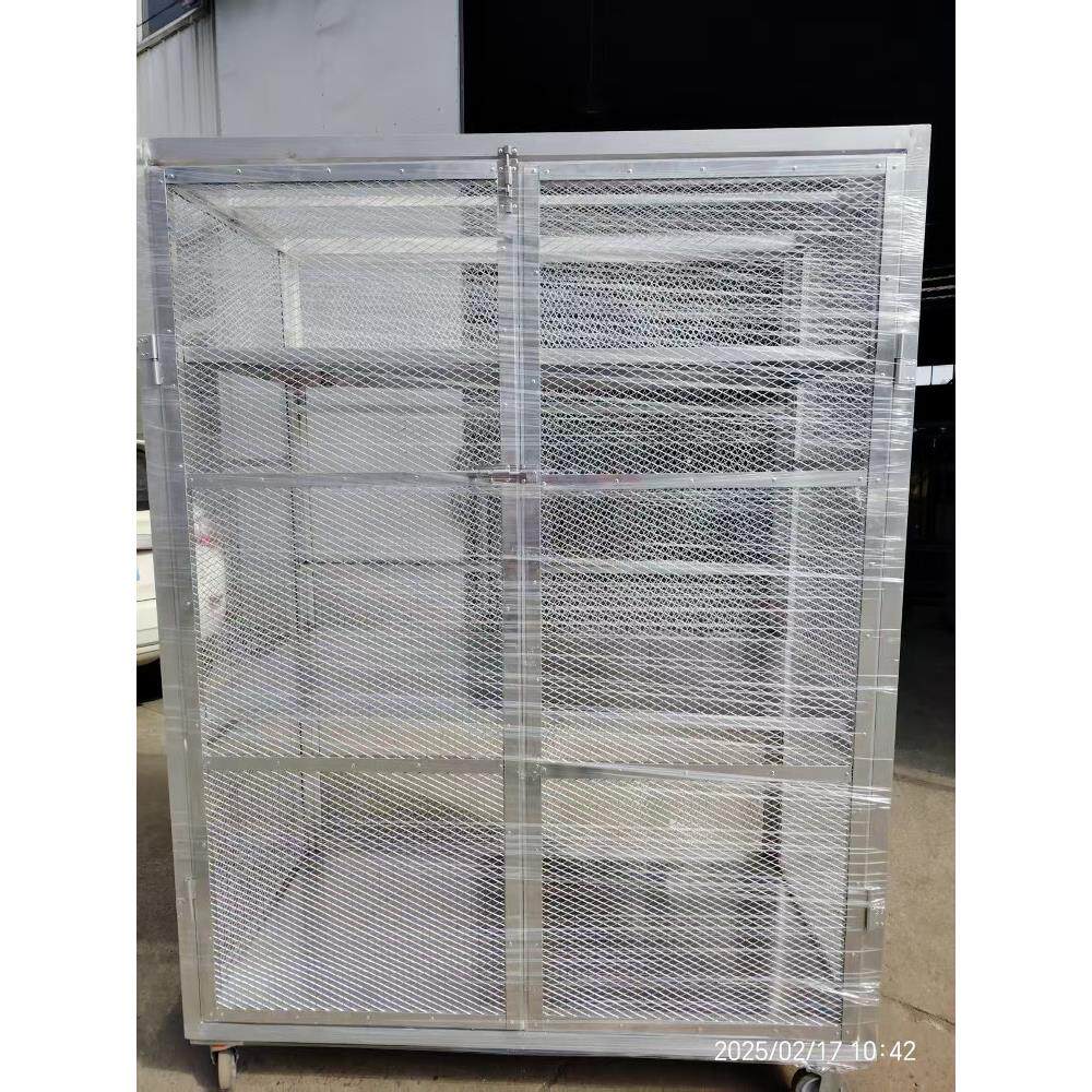 定制栅栏车不锈钢储存笼毛巾布周转货架可拆卸与门折叠