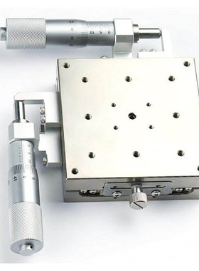 XY轴线性滚珠不锈钢微调滑台EJF07-40/60/80/100千分尺驱动位移台