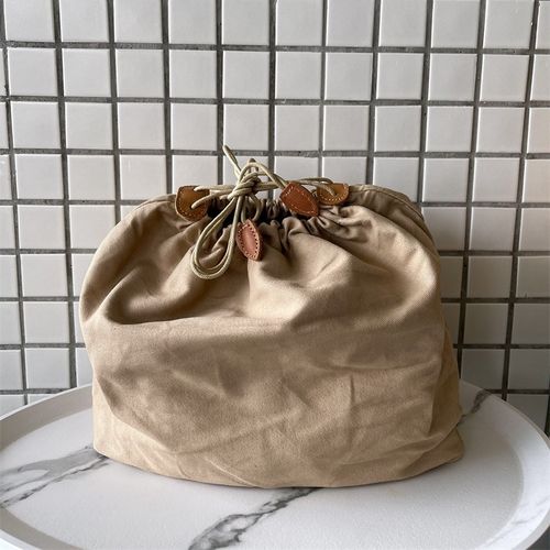 棉布内胆包内袋编织包菜篮子抽绳整理双面隔层收纳防尘束口袋新款