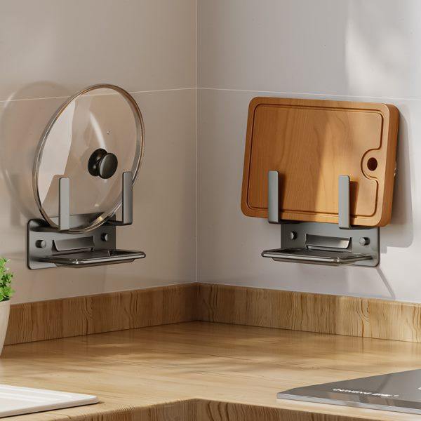 免打孔锅盖架家用菜板架壁挂厨房收纳神器砧板置物架子太空铝墙上,厨房/烹饪用具,锅盖架/锅盖收纳垫,淘宝优惠券,粉丝福利购,淘宝优惠卷