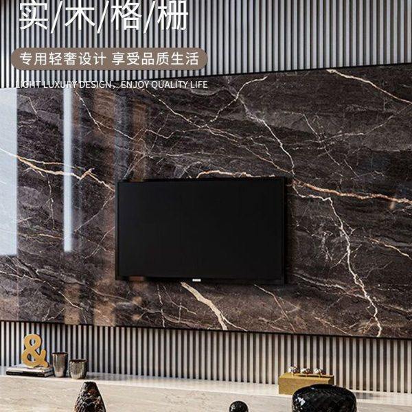 实木格栅卡扣板护墙板长城板电视背景墙装饰生态木板卧室阳台吊顶