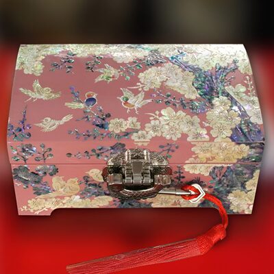 螺钿首饰盒扬州带锁山西非遗漆器高档品牌妆奁结婚收纳盒工艺品