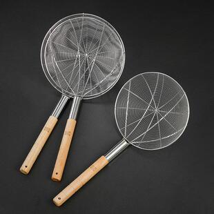 不锈钢带柄过滤网超细漏勺捞篱笊篱拌面渣勺线漏大漏炸密喱笊篱