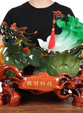 招财貔貅摆件皮丘玉白菜开 业金蟾酒店商务送礼工艺礼品摆饰家居