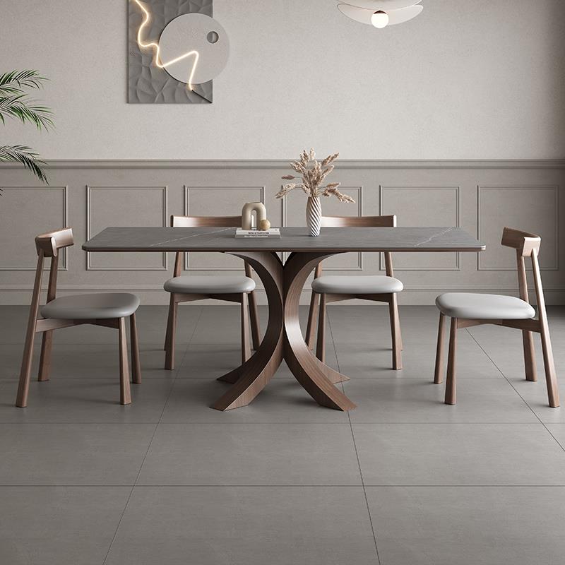 餐桌椅2025新款椅子岩板餐桌家用全套高品质高档全托板长方形餐桌