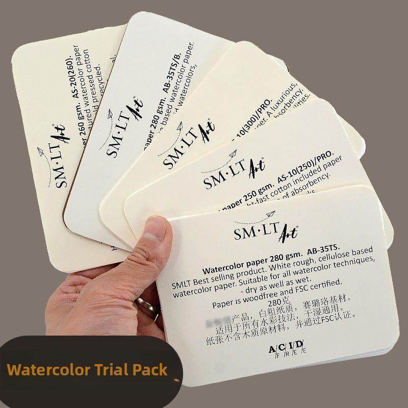 欧洲进口SMLT水彩纸试用装盒装明信片卡纸300g棉浆色粉棒绘画纸,文具电教/文化用品/商务用品,素描/速写本,淘宝优惠券,粉丝福利购,淘宝优惠卷