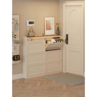 柜收纳柜一体门口多层大容量入户l型90度三角玄关柜 全实木转角鞋